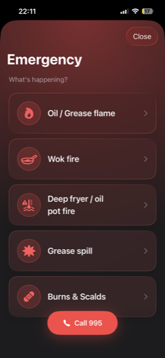 CookMate emergency mode